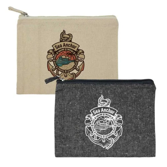 Multi-purpose Cotton Zipper Pouches 6 oz ( “Your Brand • Your Print • Your Style.” ) All printing available