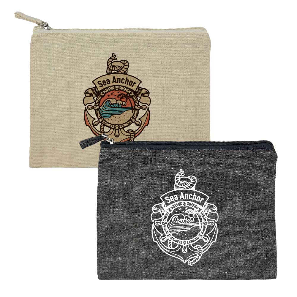Multi-purpose Cotton Zipper Pouches 6 oz ( “Your Brand • Your Print • Your Style.” ) All printing available