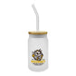 Glass Bottle with Straw and Bamboo Lid 455 ml Capacity ( “Your Brand • Your Print • Your Style.” ) All printing available