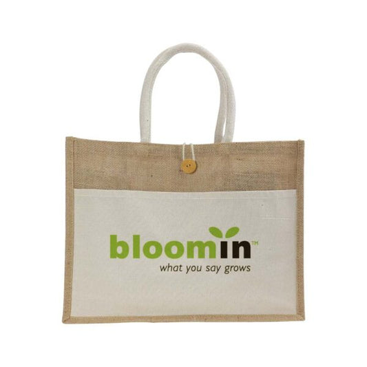 Jute Bags with Cotton Pocket and Handle ( “Your Brand • Your Print • Your Style.” ) All printing available