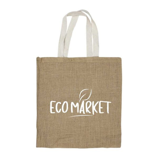 Jute Bags with White Handles, Long-lasting & Eco-friendly ( “Your Brand • Your Print • Your Style.” ) All printing available