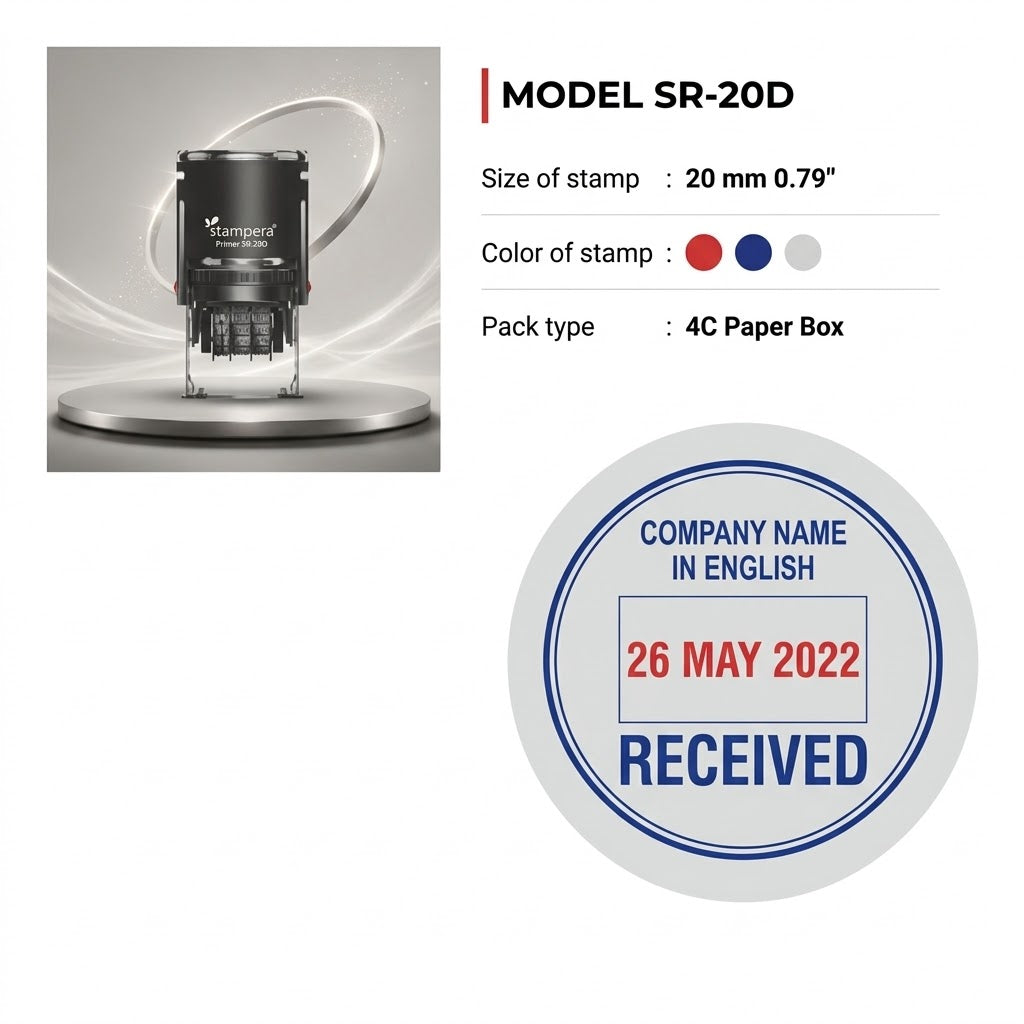 High-Quality Self-Inking Date Stamps | Model SR-20D