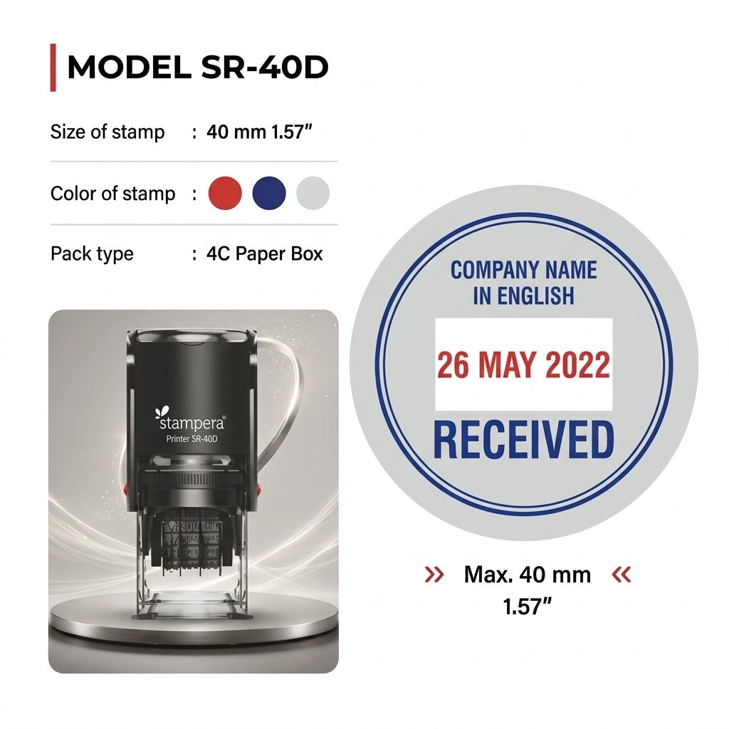 Custom Self-Inking Dater Stamp Model SR-40D |
