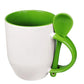 Two-Tone Ceramic Mugs with Spoon 11 oz ( “Your Brand • Your Print • Your Style.” ) All printing available