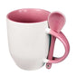 Two-Tone Ceramic Mugs with Spoon 11 oz ( “Your Brand • Your Print • Your Style.” ) All printing available