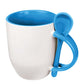 Two-Tone Ceramic Mugs with Spoon 11 oz ( “Your Brand • Your Print • Your Style.” ) All printing available