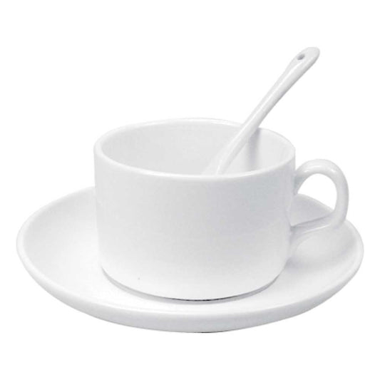 Ceramic Saucer Teacups with Spoon ( “Your Brand • Your Print • Your Style.” ) All printing available