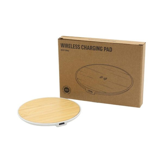 Bamboo Wireless Fast Charging Pads 15W Output ( “Your Brand • Your Print • Your Style.” ) All printing available