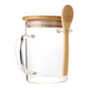 Clear Glass Mug with Bamboo Lid and Spoon ( “Your Brand • Your Print • Your Style.” ) All printing available