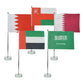 Flag with Metal Pole & Clear Glass Round Base ( “Your Brand • Your Print • Your Style.” ) All printing available