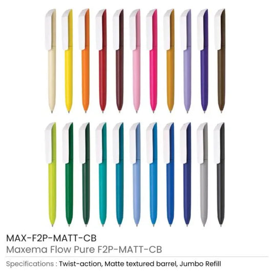 Maxema Flow Pure Pens ( “Your Brand • Your Print • Your Style.” ) All printing available