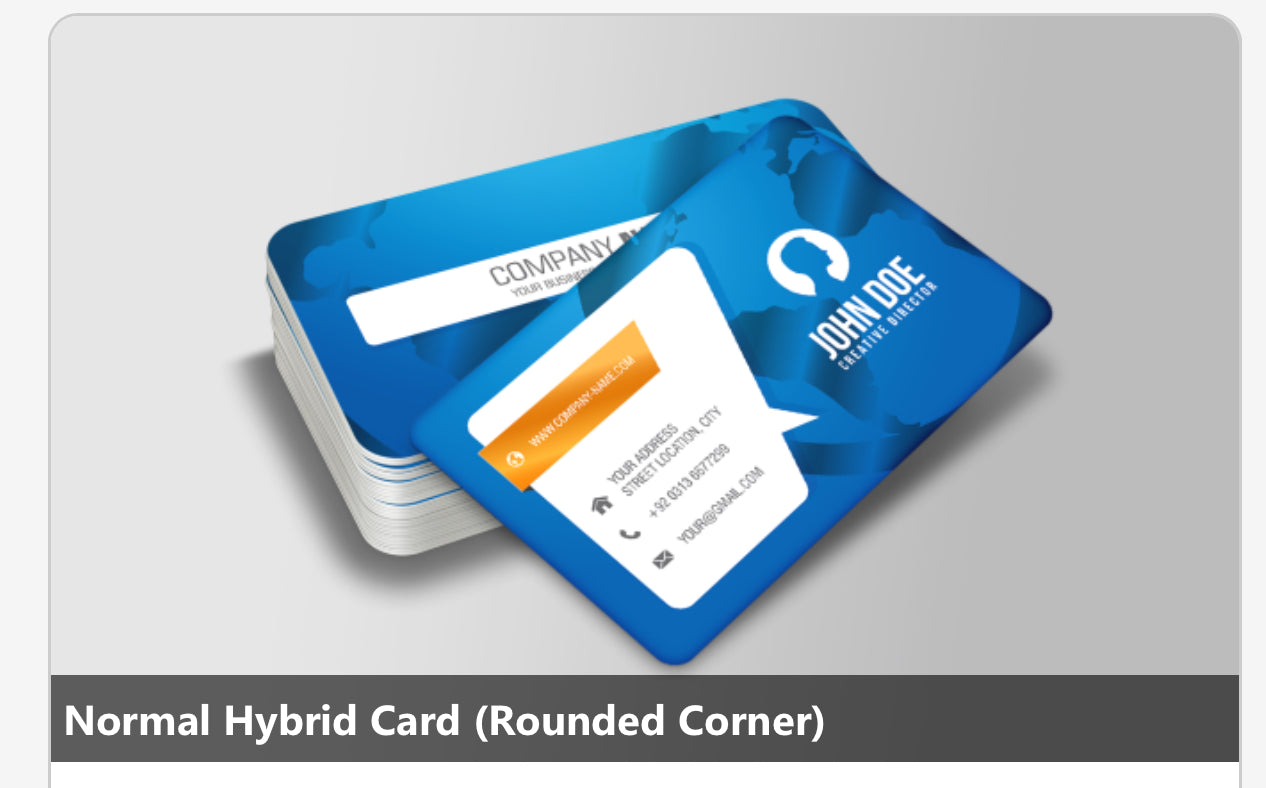 Normalization Card Normal Hybrid Card (Rounded Corner) 1000pcs with Free Design – AL ...
