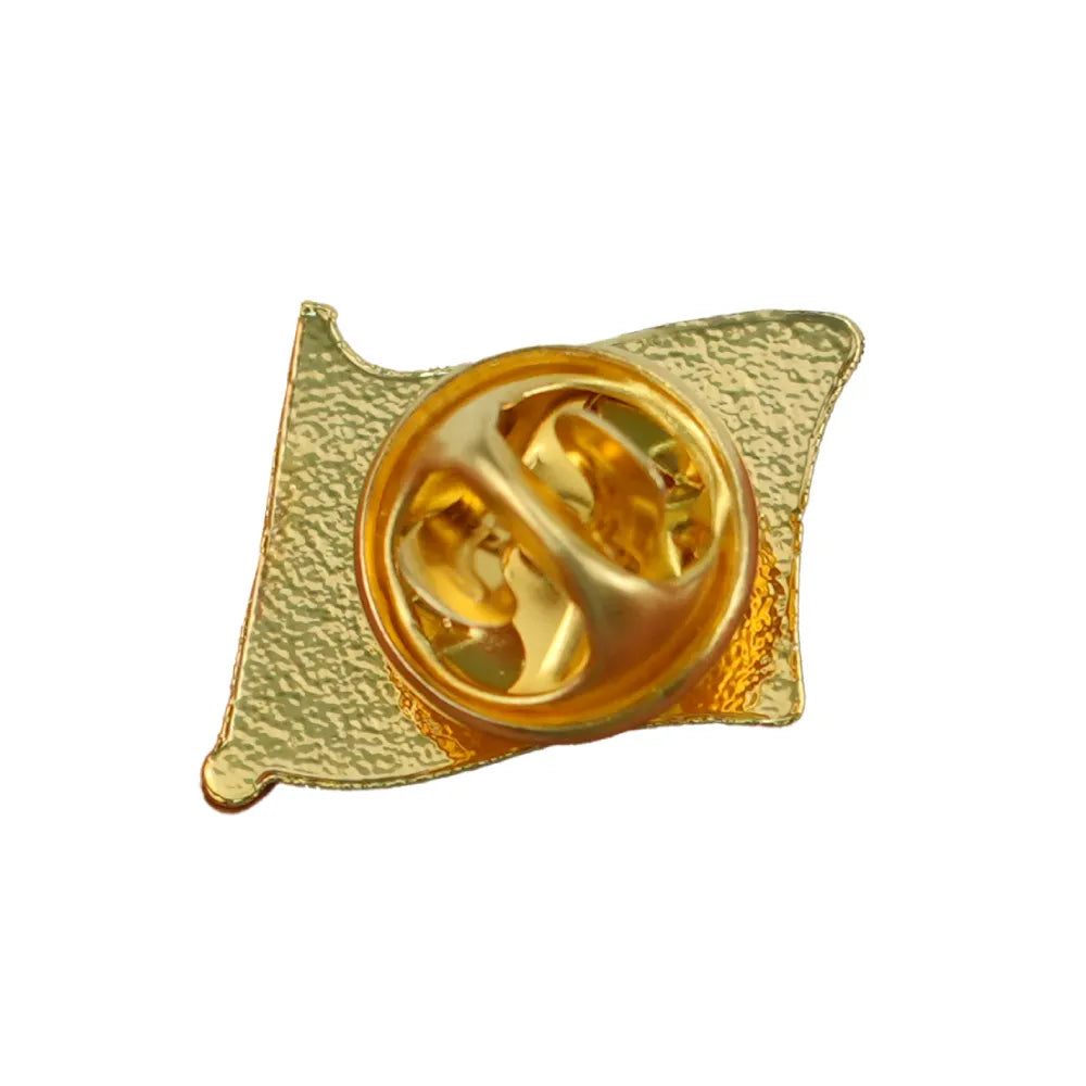 Gold Plated Flag Pin Badges with Butterfly Clutch ( “Your Brand • Your Print • Your Style.” ) All printing available