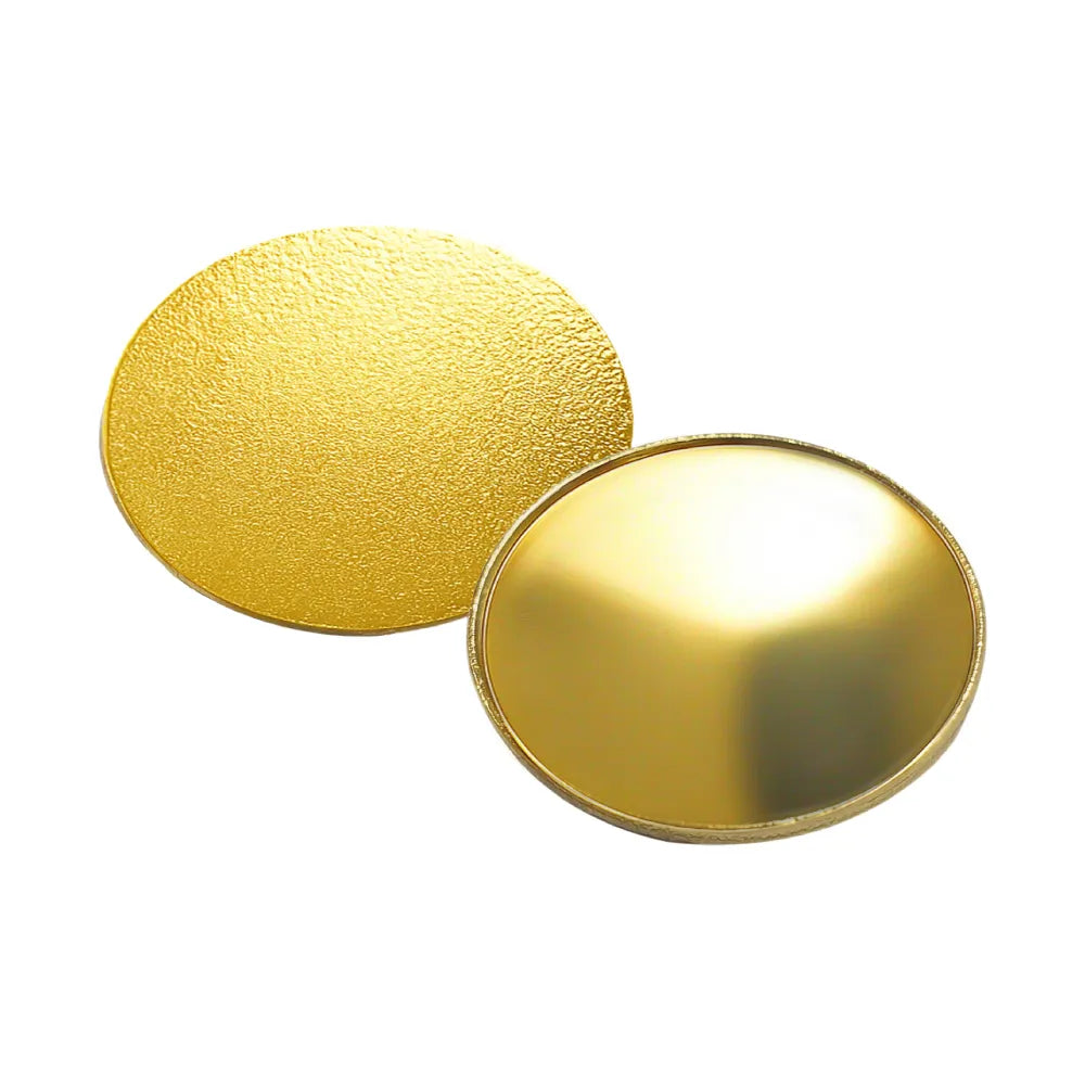 Gold Round Metal Badges with Magnet Attachment ( “Your Brand • Your Print • Your Style.” ) All printing available