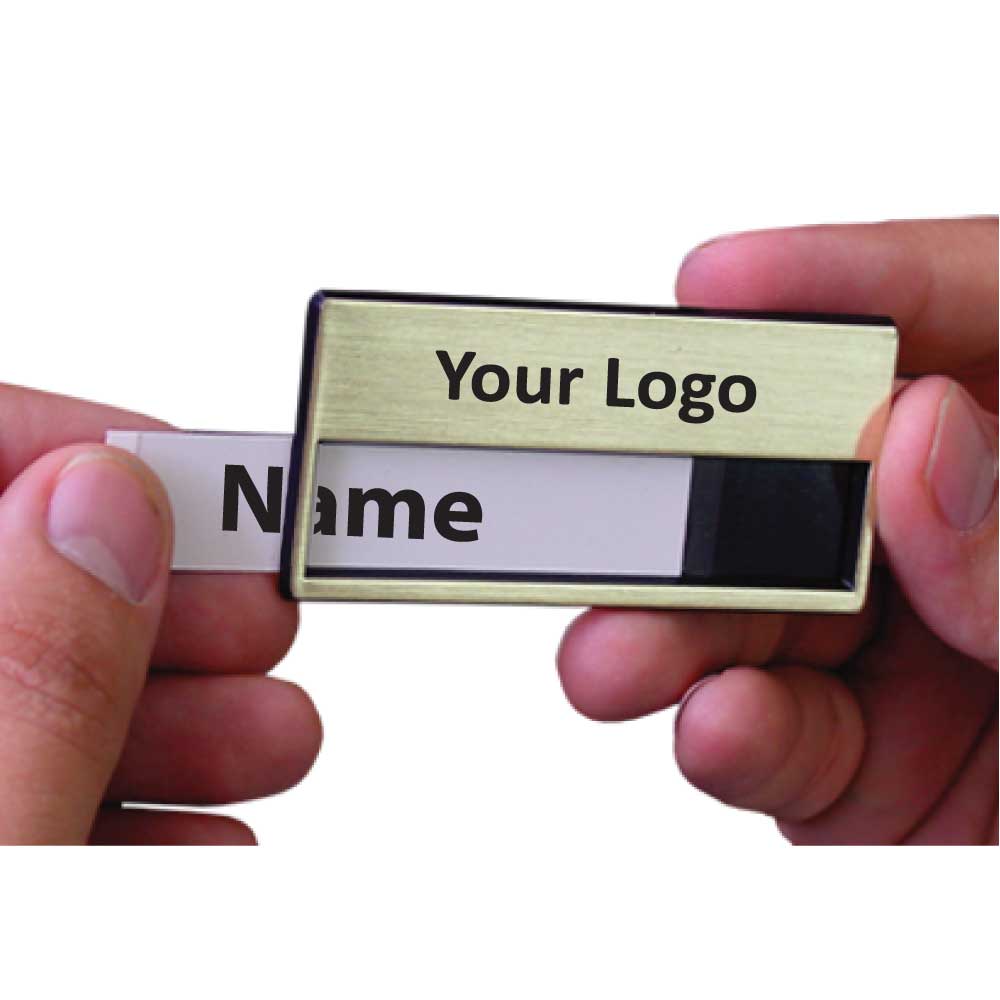 Insert Name Badges ( “Your Brand • Your Print • Your Style.” ) All printing available