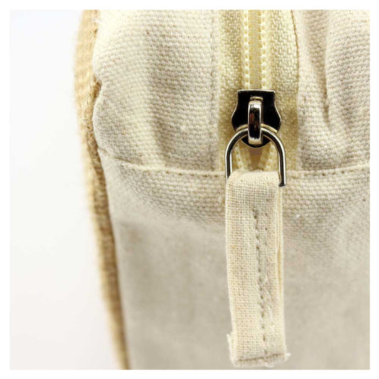 Natural Jute with Cotton Zipper Pouches ( “Your Brand • Your Print • Your Style.” ) All printing available