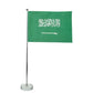 Flag with Metal Pole & Clear Glass Round Base ( “Your Brand • Your Print • Your Style.” ) All printing available