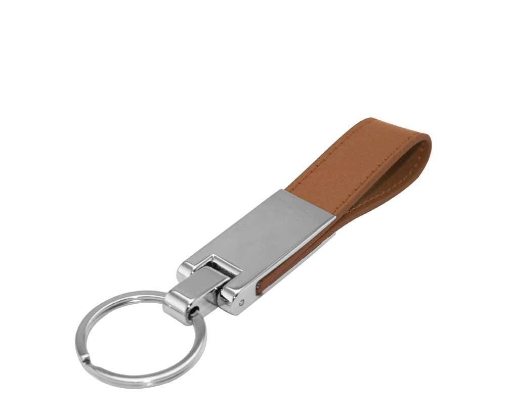 Metal Key Chains with Leather Strap ( “Your Brand • Your Print • Your Style.” ) All printing available