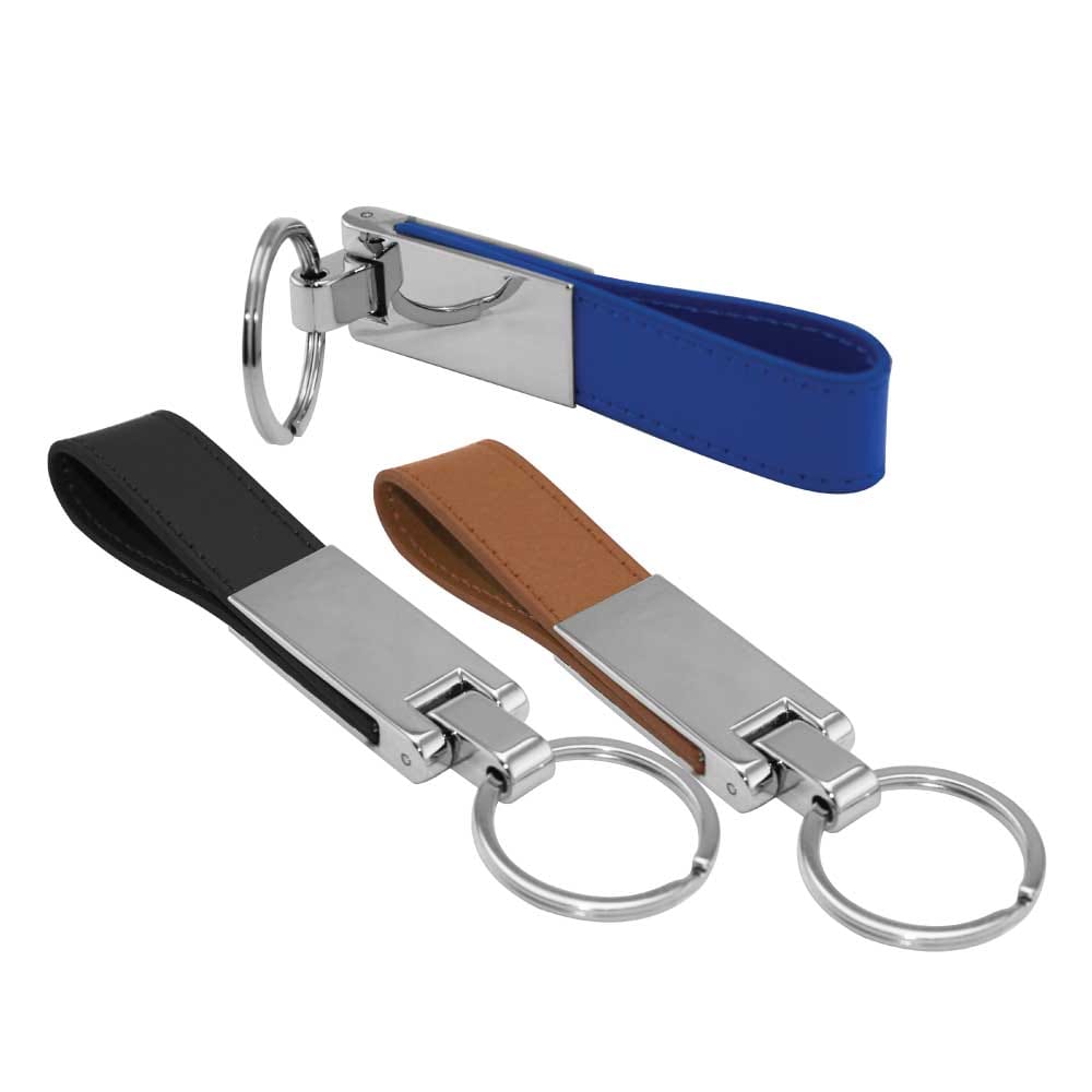 Metal Key Chains with Leather Strap ( “Your Brand • Your Print • Your Style.” ) All printing available