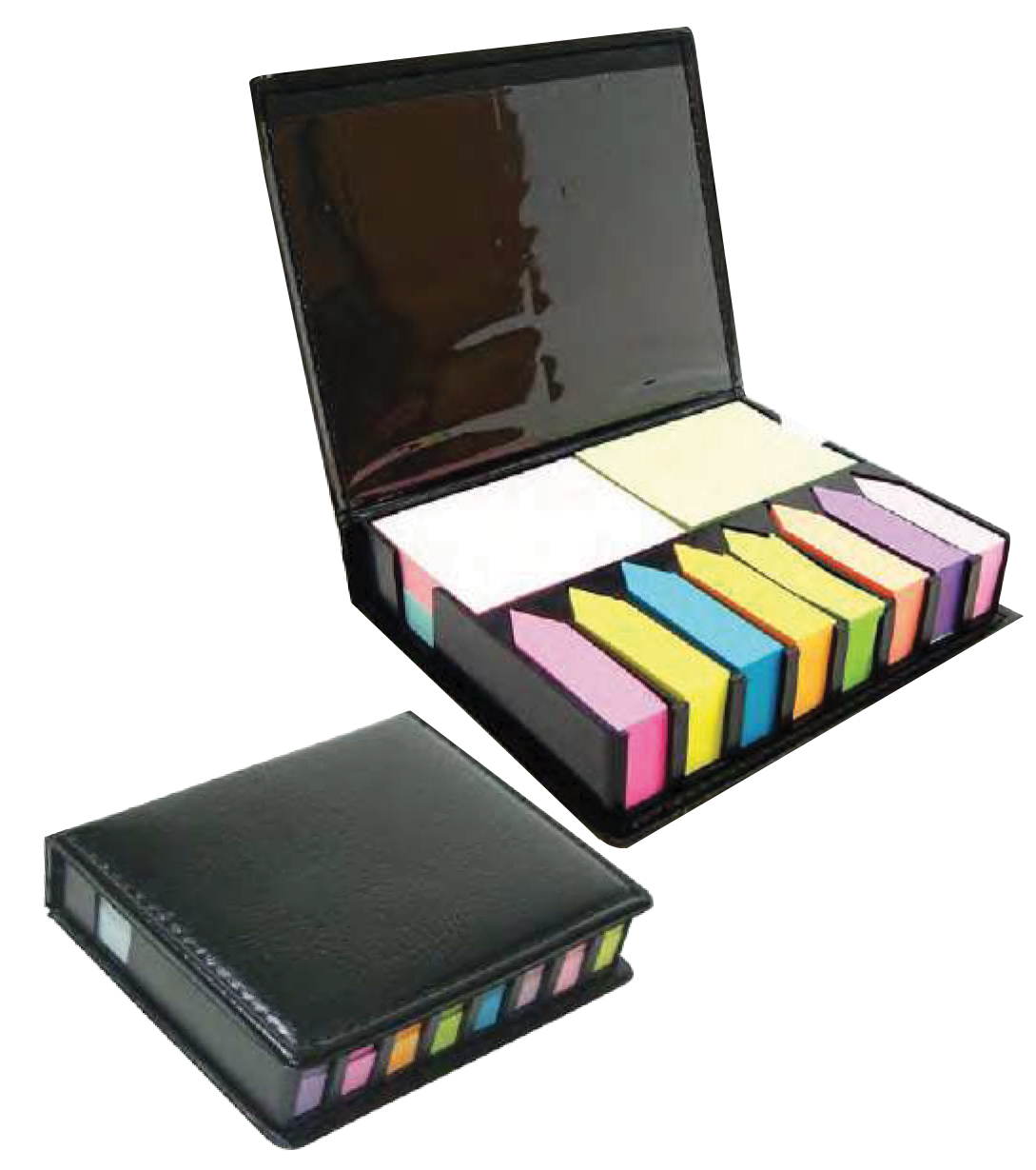 LEATHER BOX CONTAINS DIFFERENT TYPES OF STICKY NOTE & PAD IN DIFFERENT ...