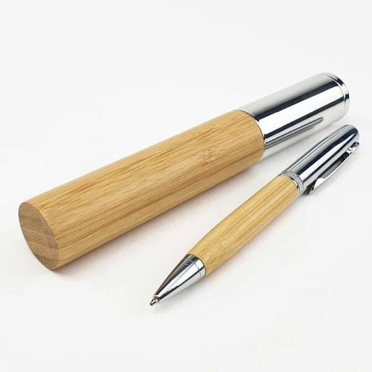 Metal and Bamboo Pens with Tube Box ( “Your Brand • Your Print • Your Style.” ) All printing available