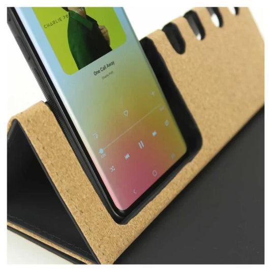 Foldable Cork+PU Mousepad with Mobile & Pen Holder ( “Logo Printing Made Easy.” )