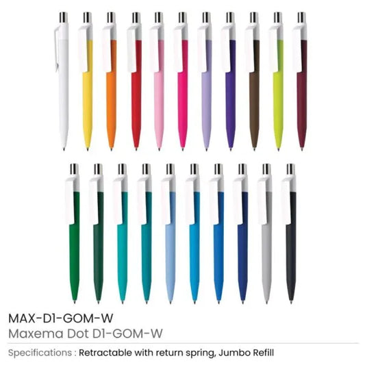 Dot Pens with White Clip ( “Your Brand • Your Print • Your Style.” ) All printing available