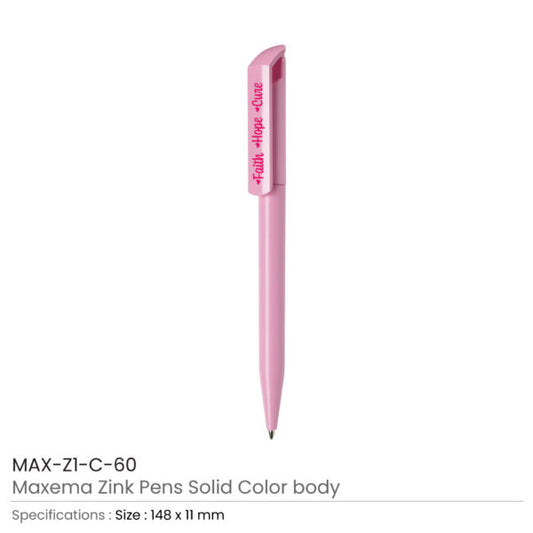 Maxema Pens with Breast Cancer Awareness Logo ( “Your Brand • Your Print • Your Style.” ) All printing available