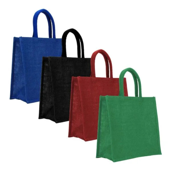 Reusable Square Jute Bags with Cotton Handles ( “Your Brand • Your Print • Your Style.” ) All printing available