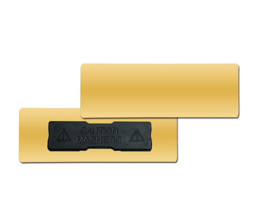 Metal Name Badges in Gold and Silver Plated ( “Your Brand • Your Print • Your Style.” ) All printing available