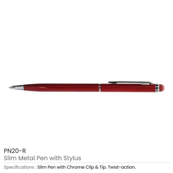 Slim Metal Pens with Stylus ( “Your Brand • Your Print • Your Style.” ) All printing available