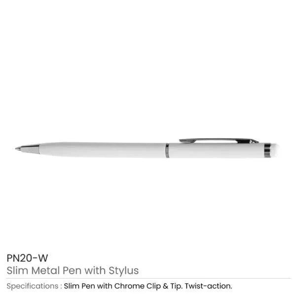 Slim Metal Pens with Stylus ( “Your Brand • Your Print • Your Style.” ) All printing available