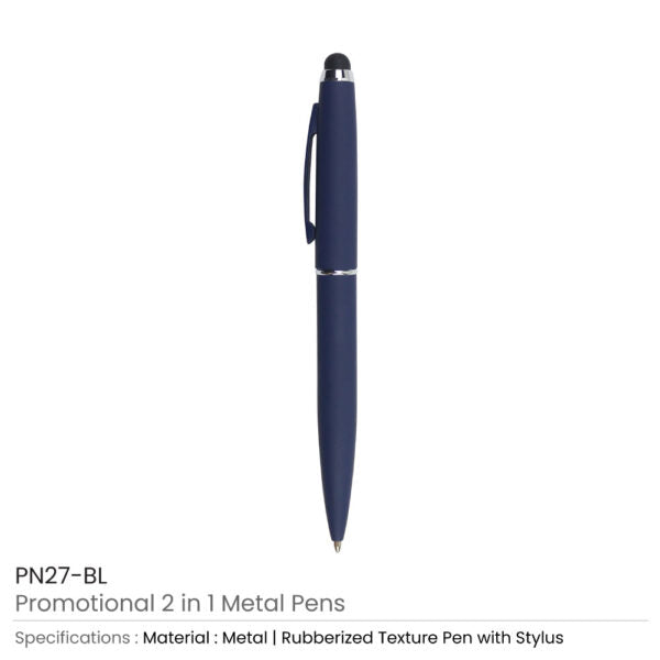 Stylus Metal Pens Rubberized & Twist-action ( “Your Brand • Your Print • Your Style.” ) All printing available