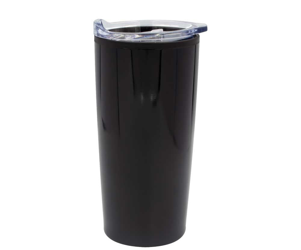 Double-Wall Travel Mugs with Clear Lid ( “Your Brand • Your Print • Your Style.” ) All printing available