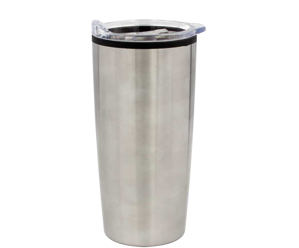 Double-Wall Travel Mugs with Clear Lid ( “Your Brand • Your Print • Your Style.” ) All printing available