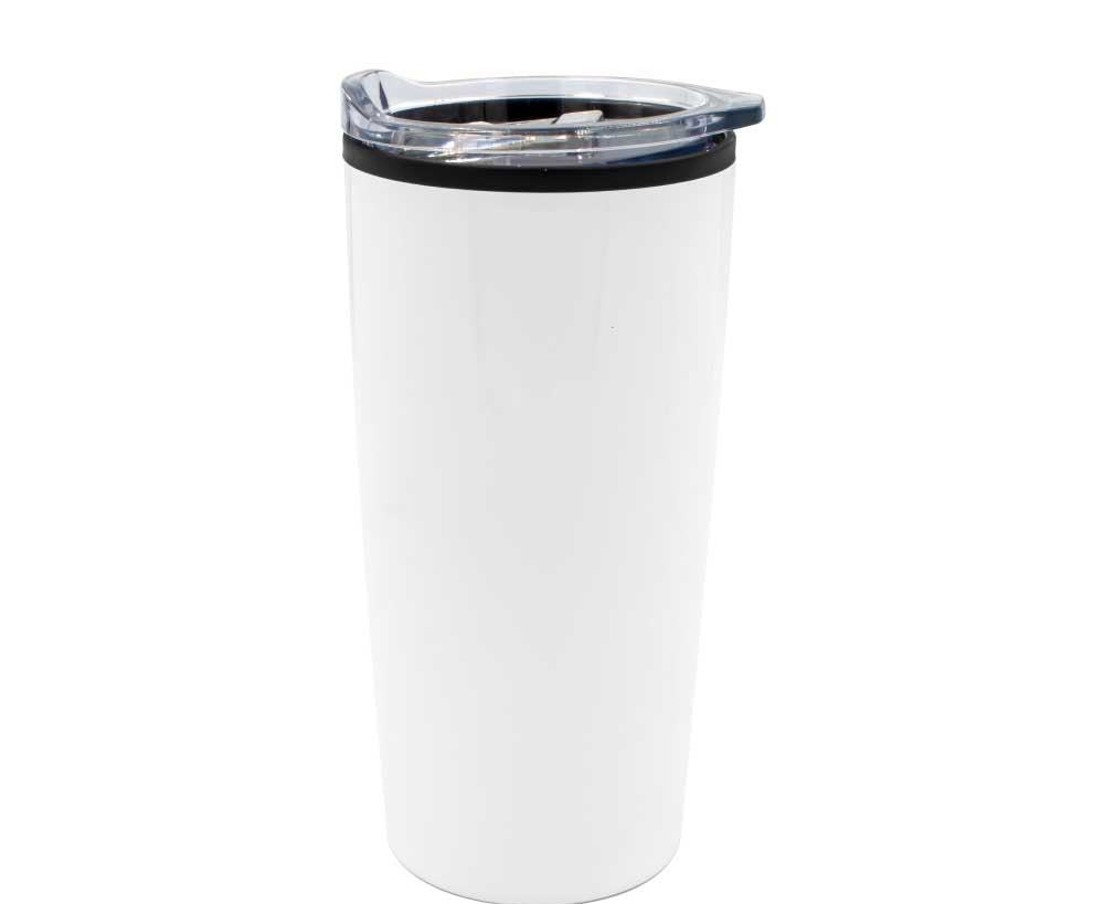 Double-Wall Travel Mugs with Clear Lid ( “Your Brand • Your Print • Your Style.” ) All printing available