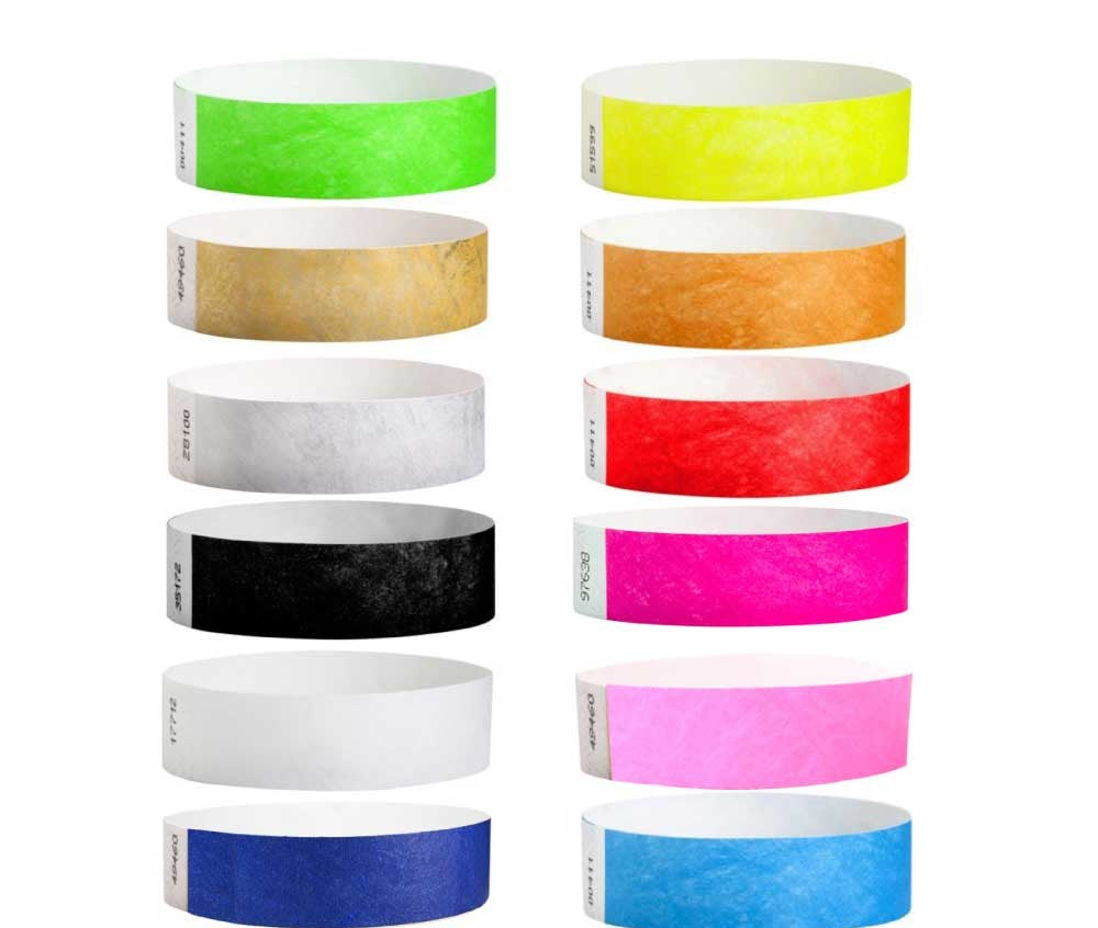 Tyvek Wristbands Waterproof, Adjustable, Adhesive ( “Your Brand • Your Print • Your Style.” ) All printing available