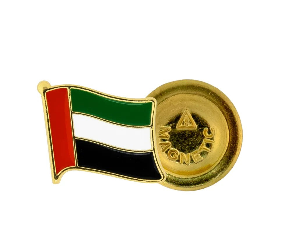 UAE Flag Design Badges with Magnet Attachment ( “Your Brand • Your Print • Your Style.” ) All printing available