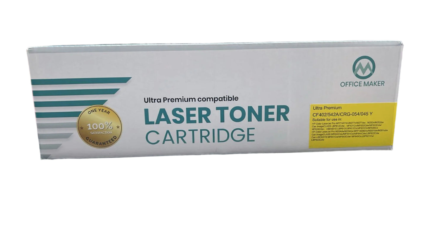 OFFICE MAKER LASER TONER CATRIDGE CF542A CF402/CRG-054/045 YELLOW