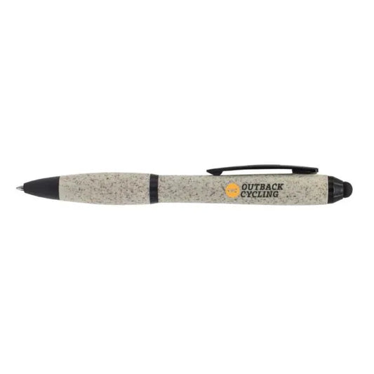 Wheat Straw Pens with Stylus ( “Your Brand • Your Print • Your Style.” ) All printing available
