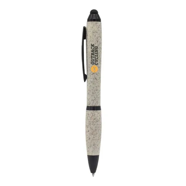 Wheat Straw Pens with Stylus ( “Your Brand • Your Print • Your Style.” ) All printing available