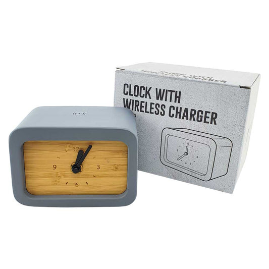 Eco-Friendly Wireless Charger with Clock 5W Output ( “Your Brand • Your Print • Your Style.” ) All printing available