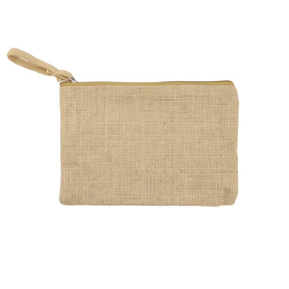 Natural Jute Zipper Pouch for Organizing Storage ( “Your Brand • Your Print • Your Style.” ) All printing available