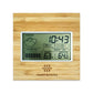 Multi-Function Bamboo Digital Clock with Weather Forecast, Calendar, Alarm, Temperature ( “Your Brand • Your Print • Your Style.” ) All printing available