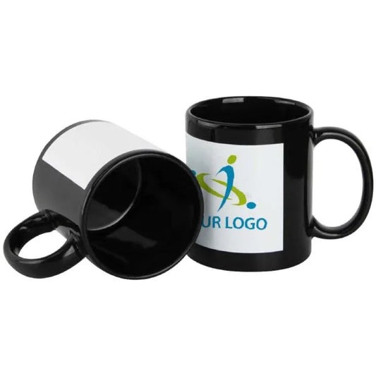 Black Ceramic Mugs with Printable Area ( “Your Brand • Your Print • Your Style.” ) All printing available