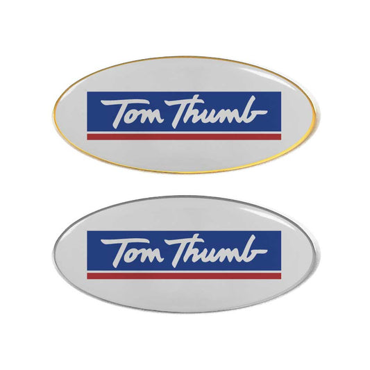 Oval Flat Metal Badges ( “Your Brand • Your Print • Your Style.” ) All printing available