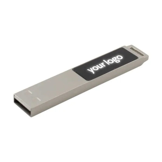 Light-Up Silver Metal 16GB USB ( “Your Brand • Your Print • Your Style.” ) All printing available