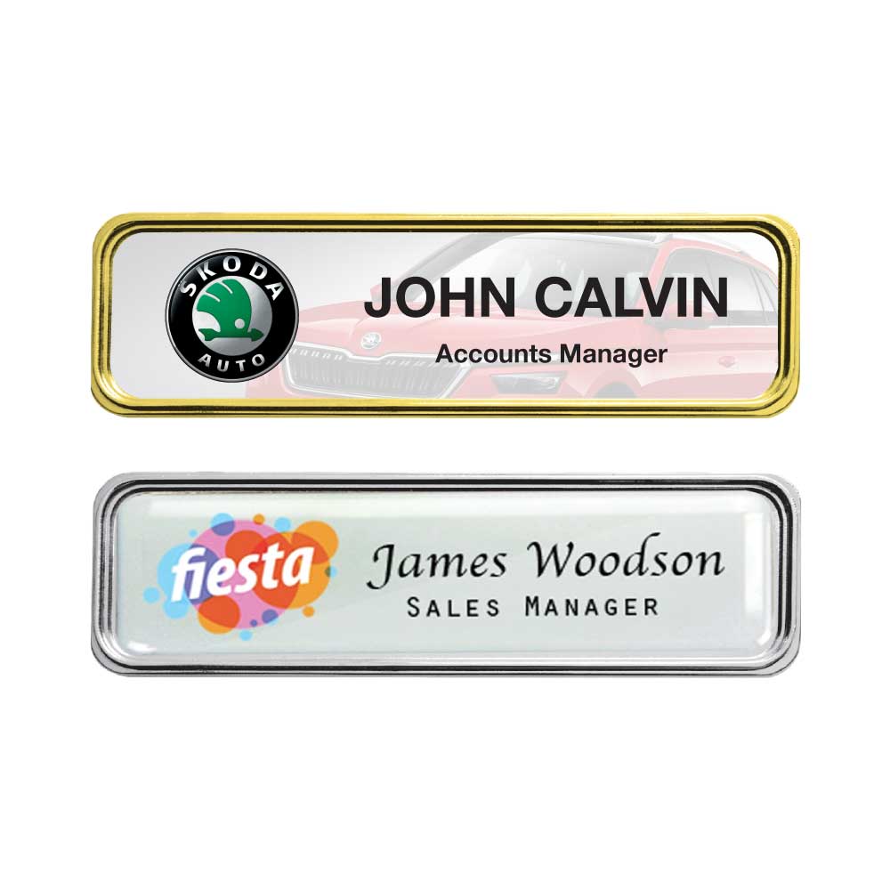 Metal Injected Name Badges ( “Your Brand • Your Print • Your Style.” ) All printing available