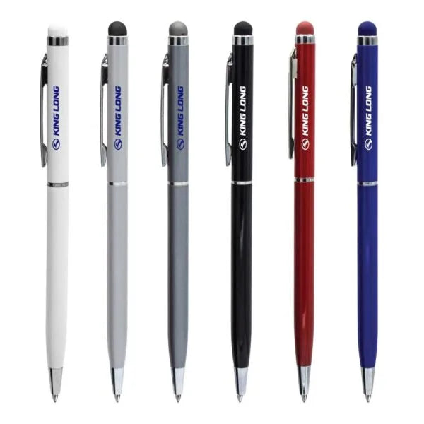 Slim Metal Pens with Stylus ( “Your Brand • Your Print • Your Style.” ) All printing available